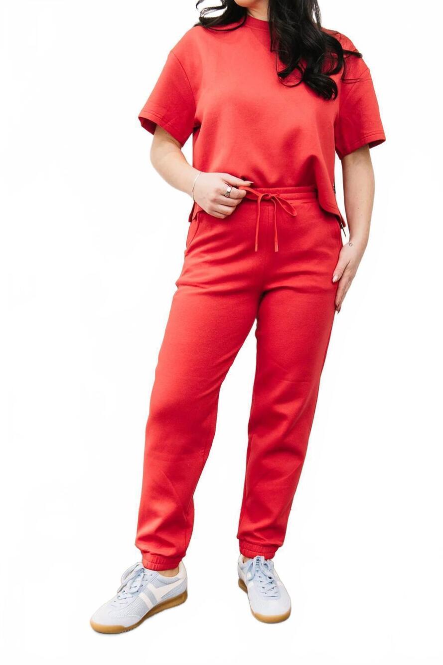 NEW RD STYLE soft knit jogger pant in red